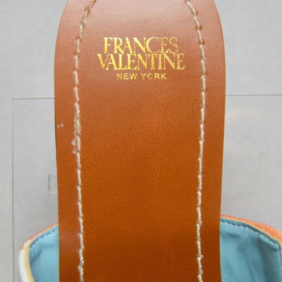 Frances Valentine Multicolor Floral Flats with Blue Pom Pom - Picture 7 of 8